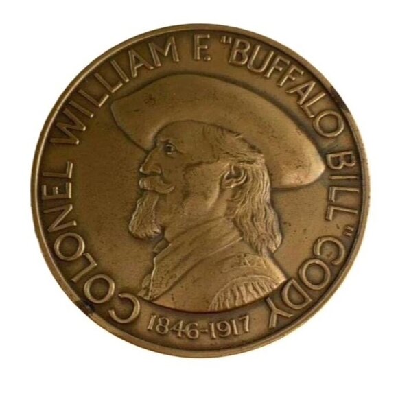 Colonel William F "Buffalo Bill" Cody Memorial Association 2.5" Bronze Medallion - Picture 1 of 3